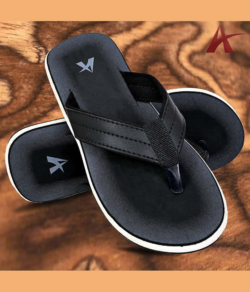 Chappal Wala Black Men's Thong Flip Flop