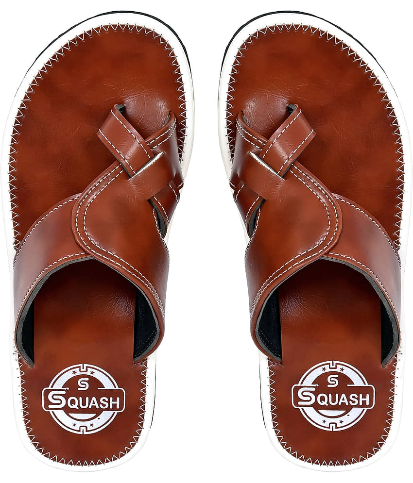 Squash Brown Men's Thong Flip Flop view 2