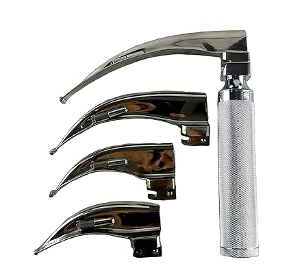 AABHA Macintosh Type, Deluxe Quality LED Laryngoscope Set (Blade Size: 1, 2, 3 and 4)
