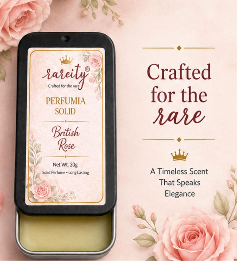 Rareity Solid Perfume – British Rose Fragranc -20g | Luxury Floral Long Lasting Balm Perfume | Pocket Solid Perfume for Women | Alcohol-Free, Beeswax & Shea Butter view 2