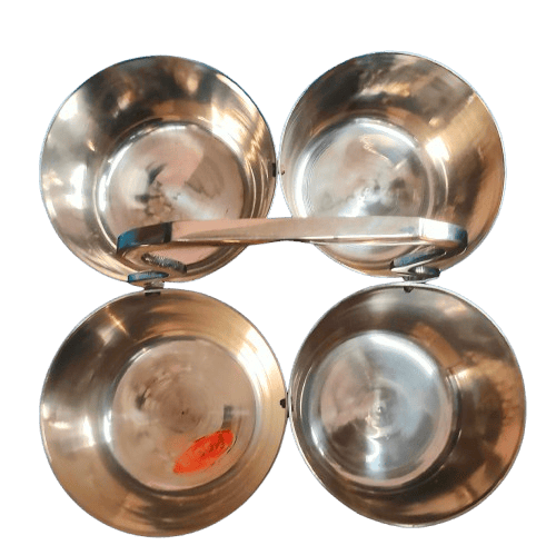 Pure Copper Bowl Set with 4 Bowls and 1 Handle view 2