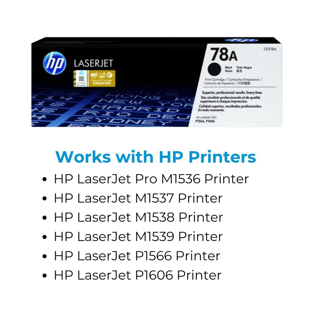 HP 78A Black Toner Cartridge CE278A for HP LaserJet Pro P1566 P1606dn M1536dnf view 2