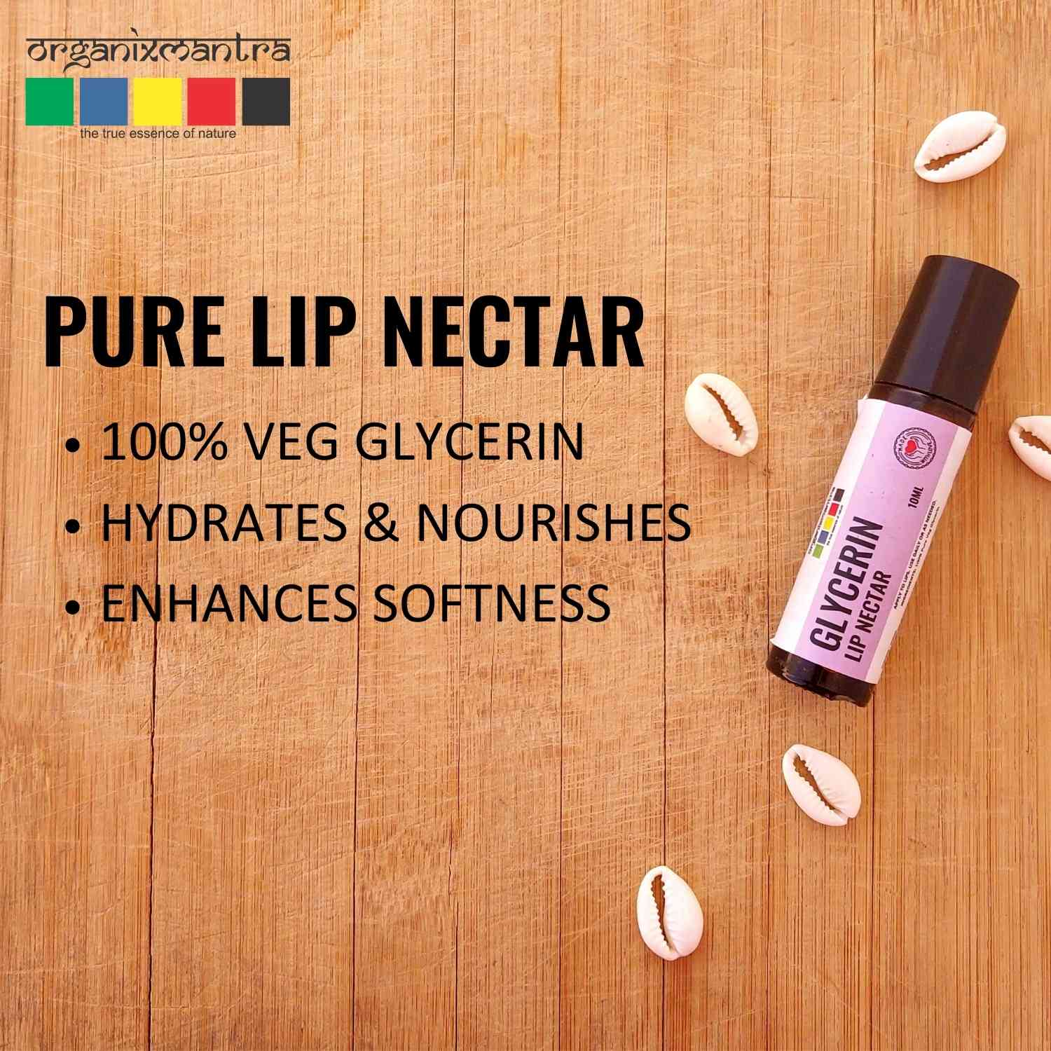 Organix Mantra Glycerin Lip Nectar - Pure Vegan Hydrating Lip Care for Soft, Smooth Skin - Eco-Friendly & Cruelty-Free - 10ML view 2