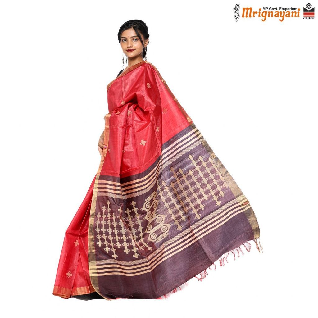 HANDLOOM KOSA SAREE WITH BLOUSE (SKU - 1ST101100222, SAREE - 1206) view 2