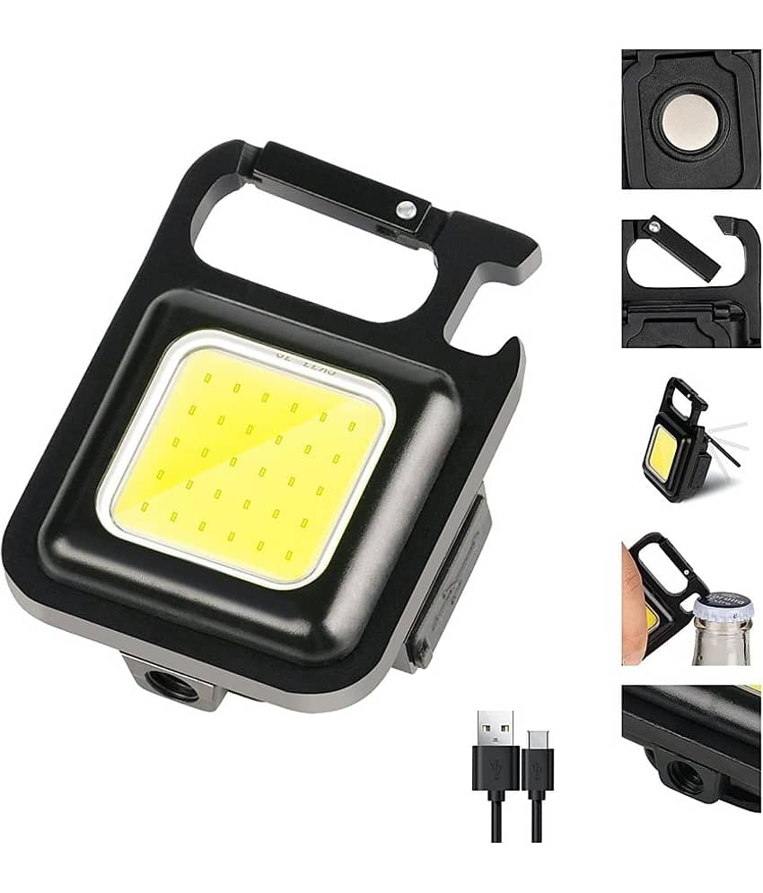 Gatih Bright Mini Keychain Light, Small Led Flashlight USB Rechargeable, 4 Modes, 800 Lumens, Portable Pocket Lights with Folding Bracket Bottle Opener and Magnet view 2