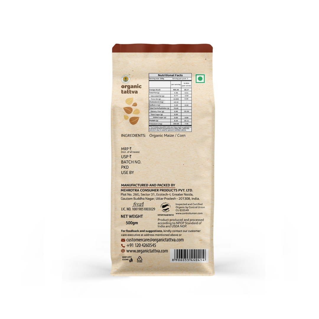 Organic Maize Flour (Makka Atta) 500g view 2