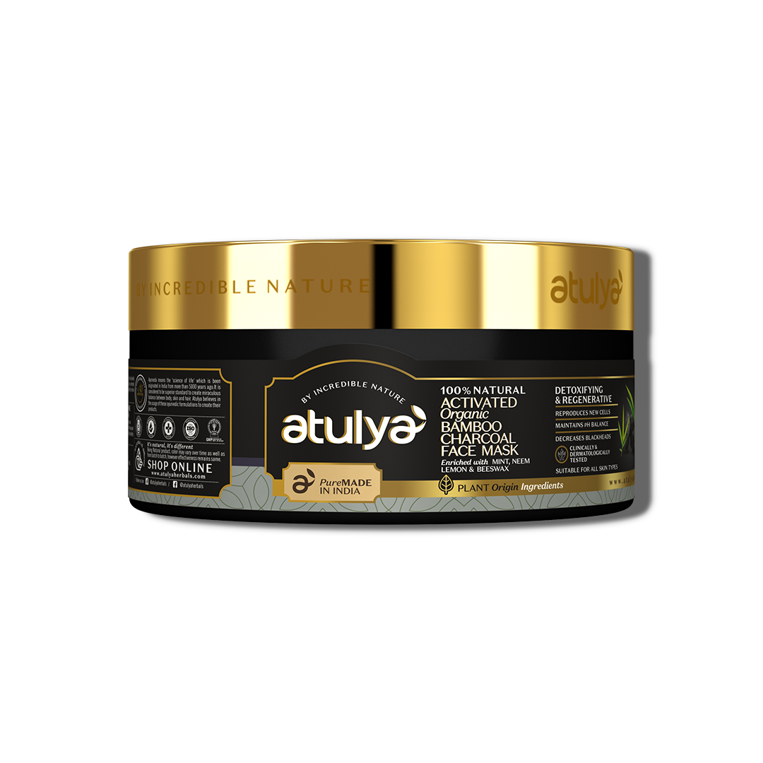 Atulya Activated Organic Bamboo Charcoal Face Mask | Detoxifying - 200g view 2
