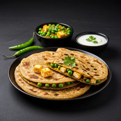 Mutter Paneer Parantha 2 Pcs