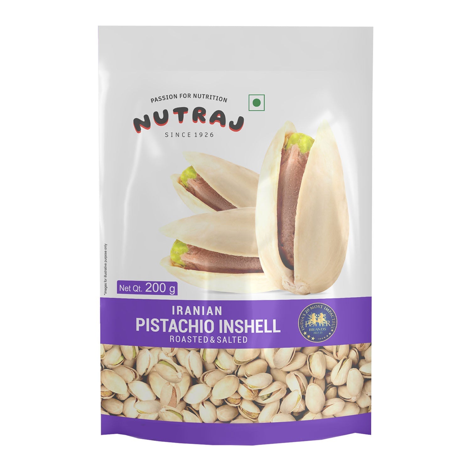 Nutraj Iranian Roasted & Salted Pistachios Inshell (Pista) 200gm view 2