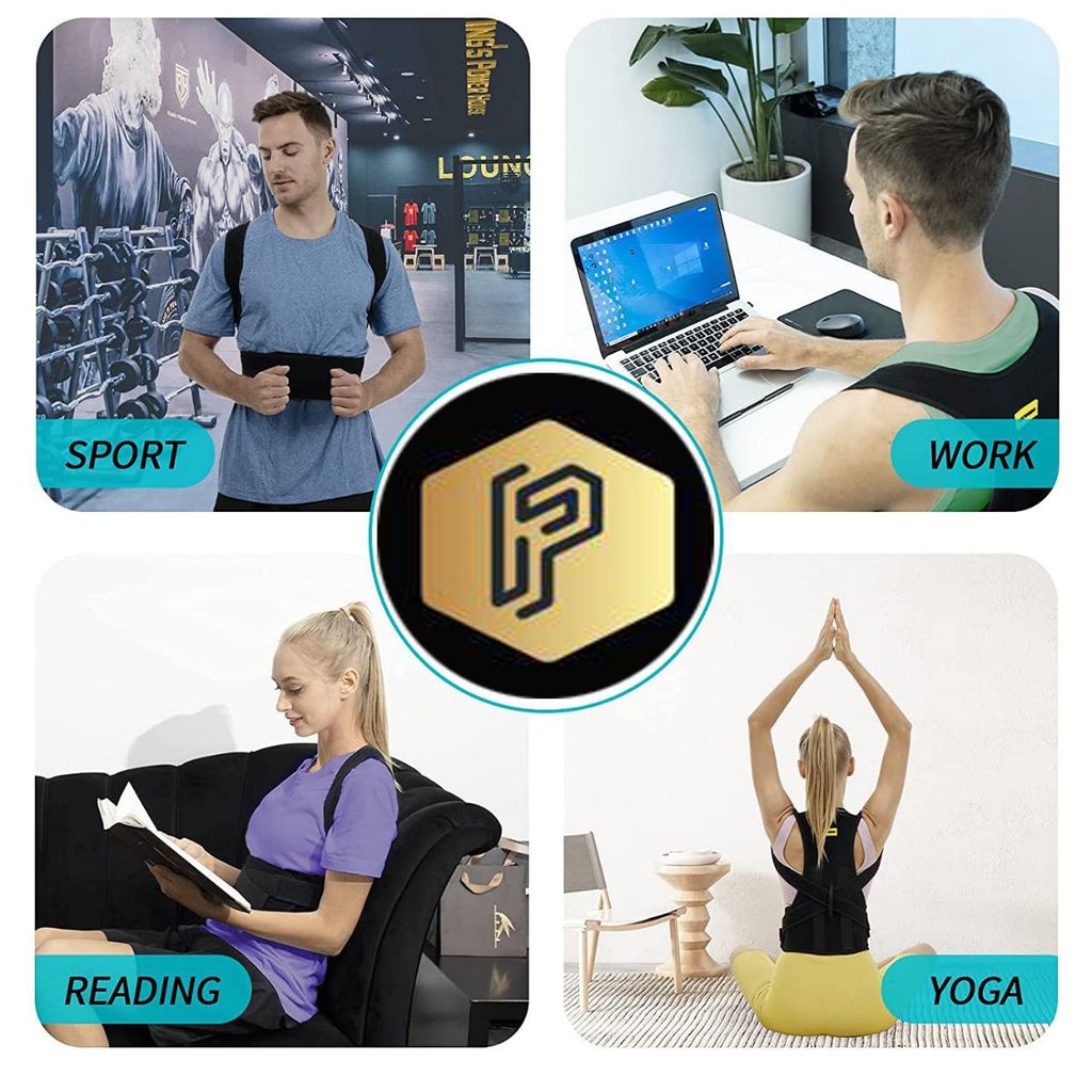 Plutoex Premium Back Brace Posture Corrector Therapy Shoulder Belt for Lower and Upper Back Pain Relief with Magnetic Plates at back Back Support Man & Woman(Free Size) view 2