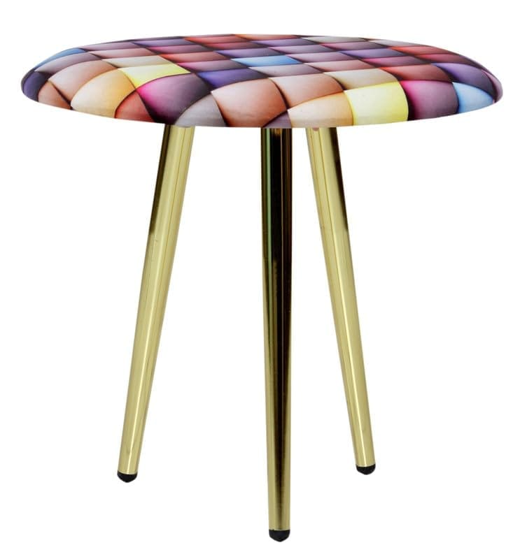 ShadowKart Ottoman Stool for Bedroom | Metal Pouffes for Sitting Ottoman | Foot Rest Wooden Ottoman Foot stools | Stool for Balcony | Make up Dressing Side Table, Metal Coffee Table 18x18x16 Inch view 2