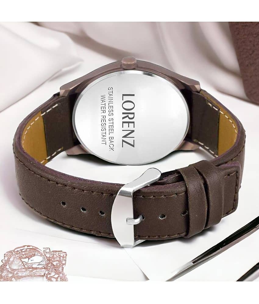 Lorenz Brown PU Analog Men's Watch view 2