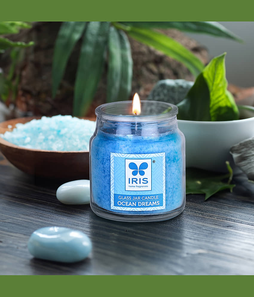 Iris Home Fragrances Blue Ocean Dream Jar Candle 9 cm ( Pack of 3 )