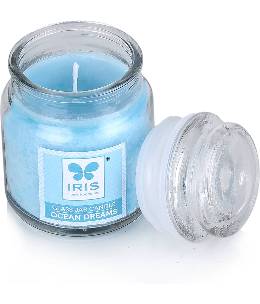 Iris Home Fragrances Blue Ocean Dream Jar Candle 9 cm ( Pack of 3 ) view 2