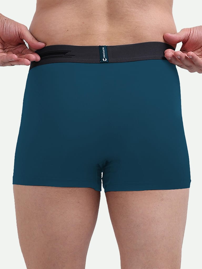 Freecultr Men's Underwear Anti Bacterial Micromodal Airsoft Trunk - Non Itch No Chaffing Sweat Proof - Pack of 2-Midnight Blue,Prussian Blue view 2