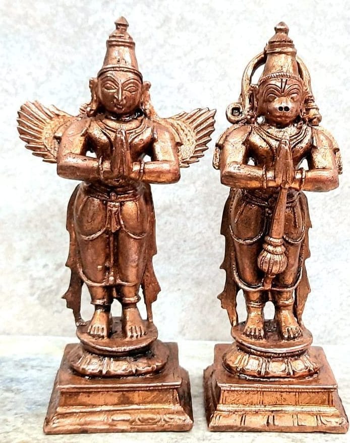 Searchers Paradise - Copper Idols Hanuman and Garuda,4 inches, Copper Handmade 473 Grams, Patina Antique Finish, Pack of 1 Piece view 2