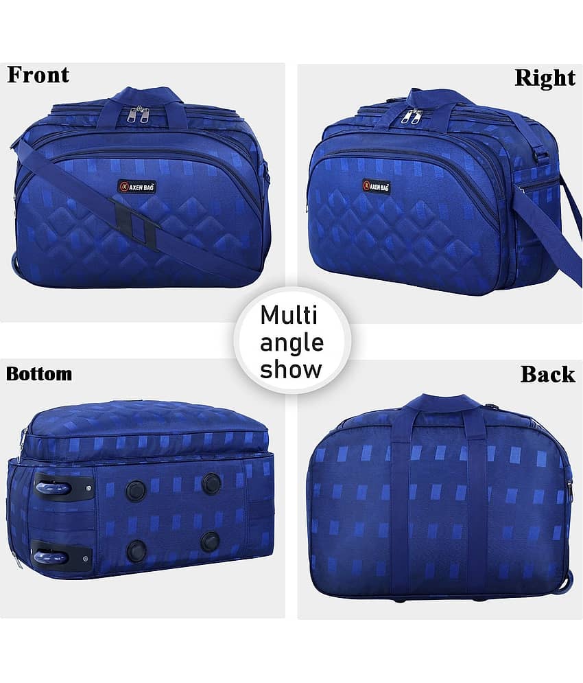 AXEN BAGS 45 Ltrs Navy Polyester Duffle Trolley view 2