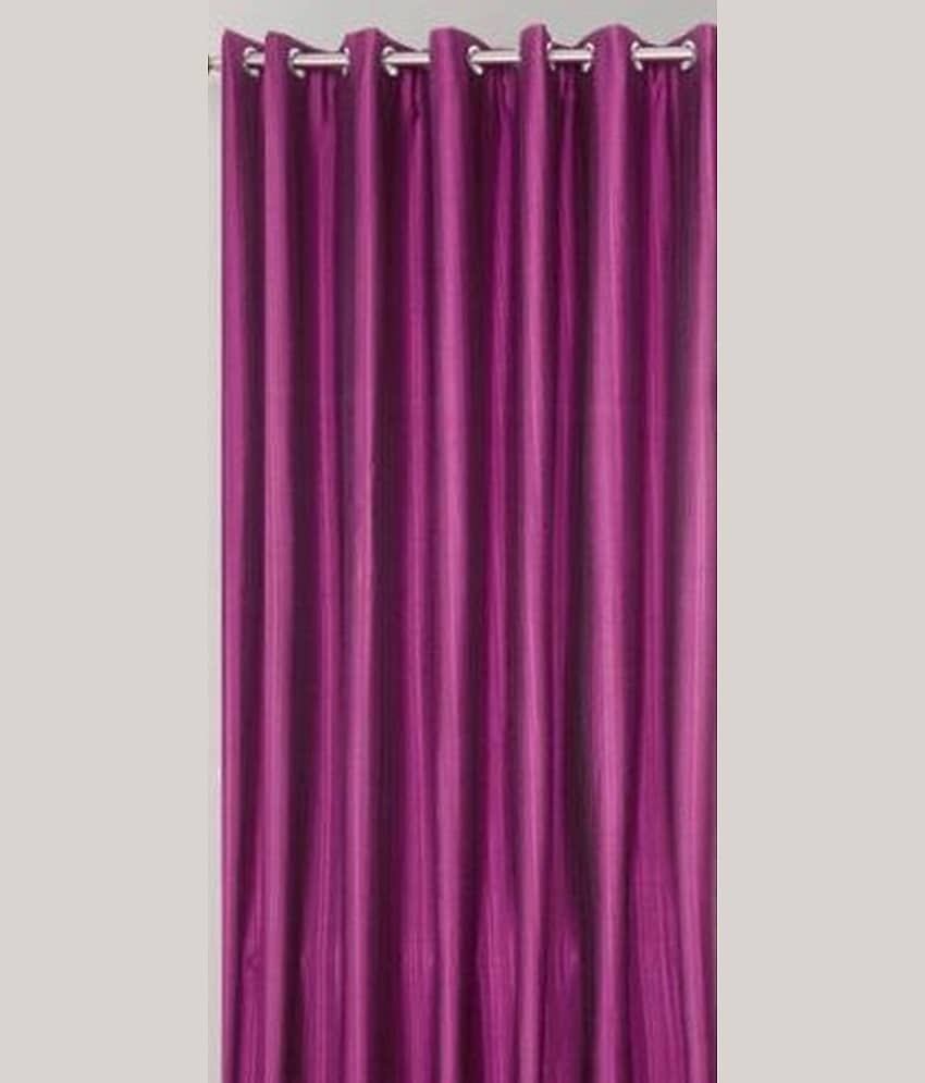 N2C Home Solid Semi-Transparent Eyelet Curtain 5 ft ( Pack of 1 ) - Wine view 2