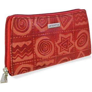 arpera Sofia Leather pouch purse red C11559-3 view 2