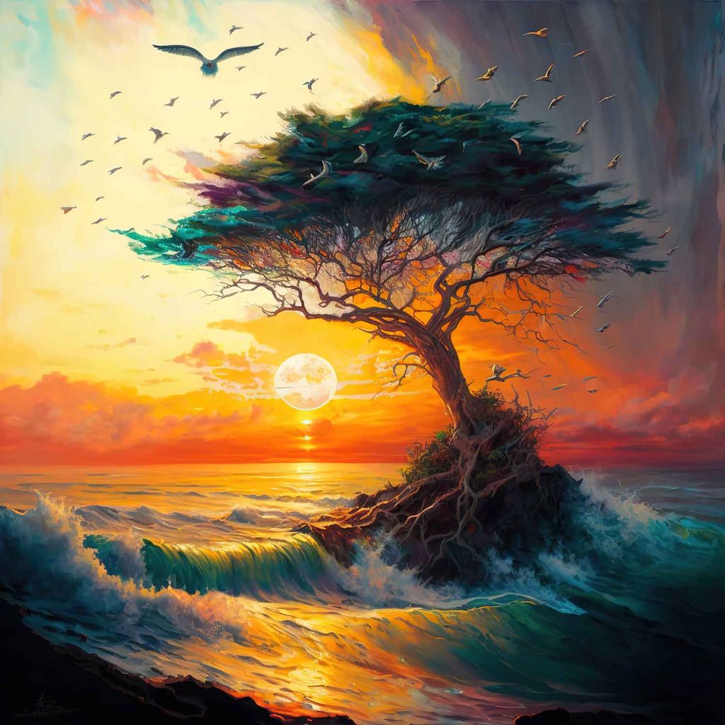 SOLITARY RADIANCE PAINTING 24in X 24in WITH BLACK FRAME view 2