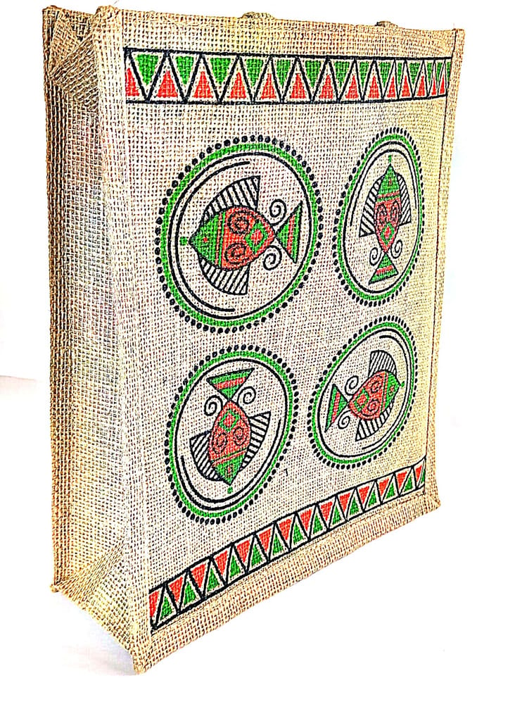 Jute Bag with Fish Design view 2