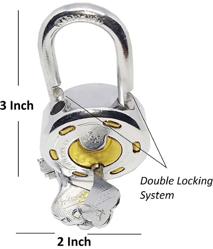 Unikkus Set of 3 lock for Home door room house lock Size 50mm Hardened shackle padlock brass combination made locks view 2