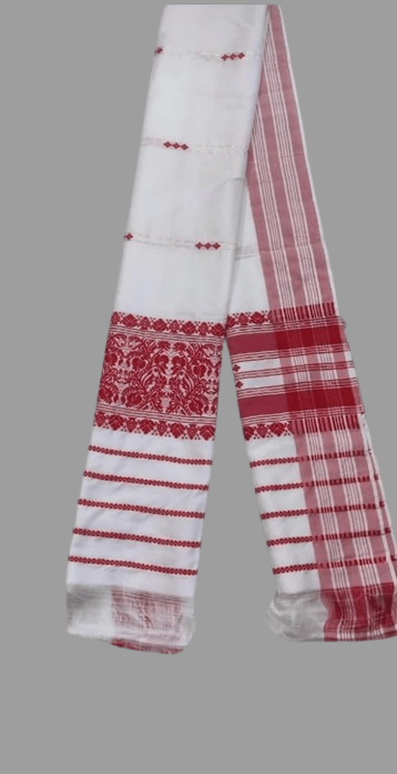 ASOMI TRADITIONAL ASSAMESE GAMUSA view 2