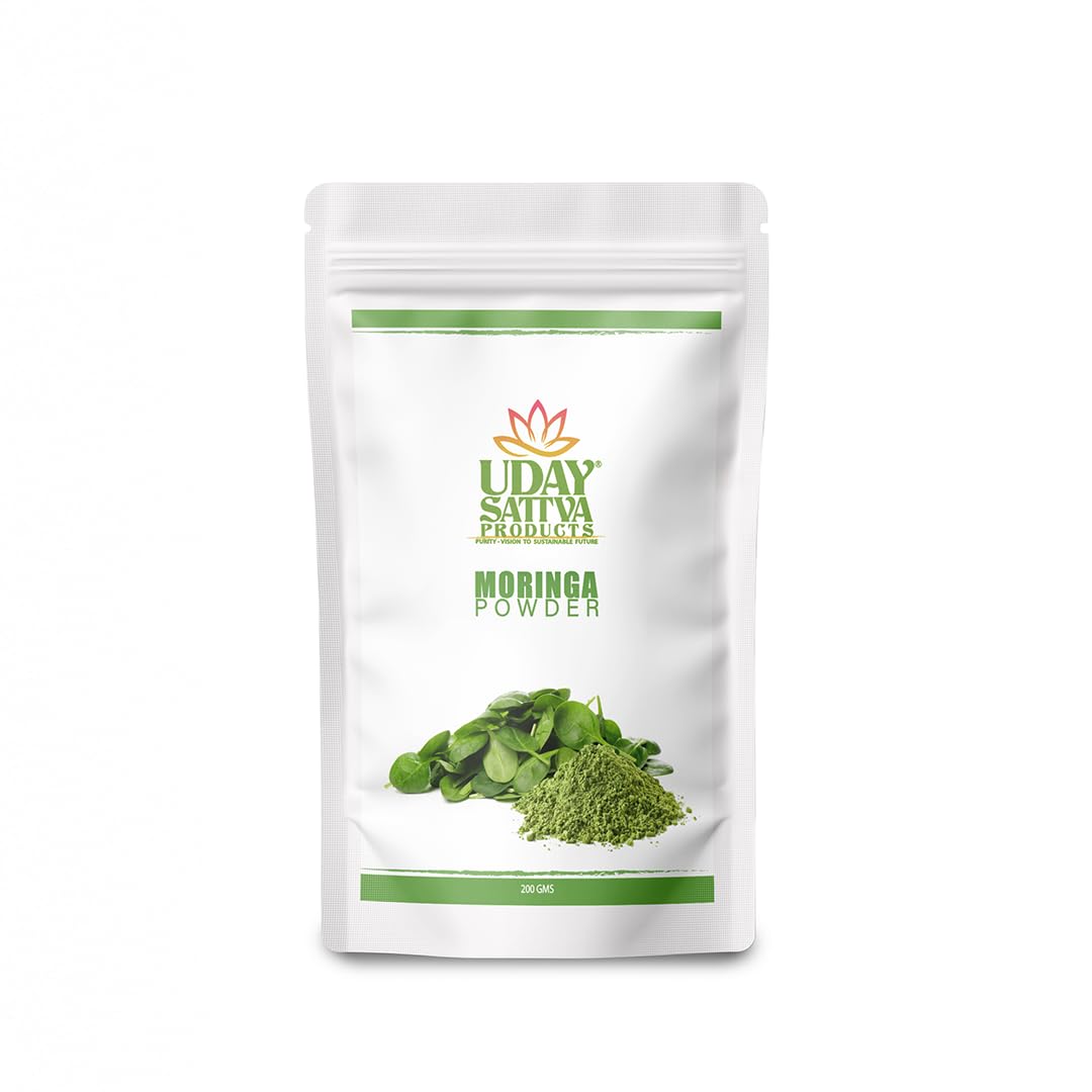 Uday Sattva Moringa Powder 200g | Immunity Booster & Energy Enhancer | Rich in Antioxidants, Protein & Nutrients | Good for Hair, Skin & Digestion Pack of 1