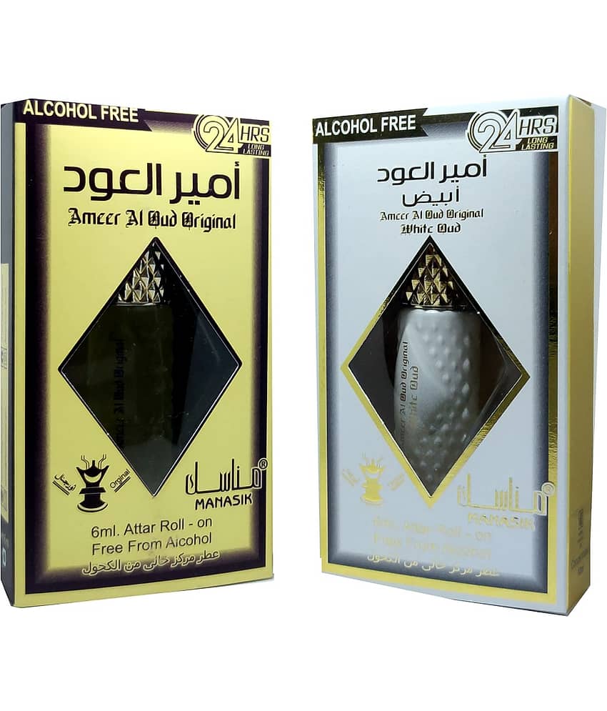 MANASIK AMEER AL OUD ORIGINAL & AMEER AL OUD WHITE OUD Concentrated Attar Roll On 6ml . ( COMBO SET ) view 2