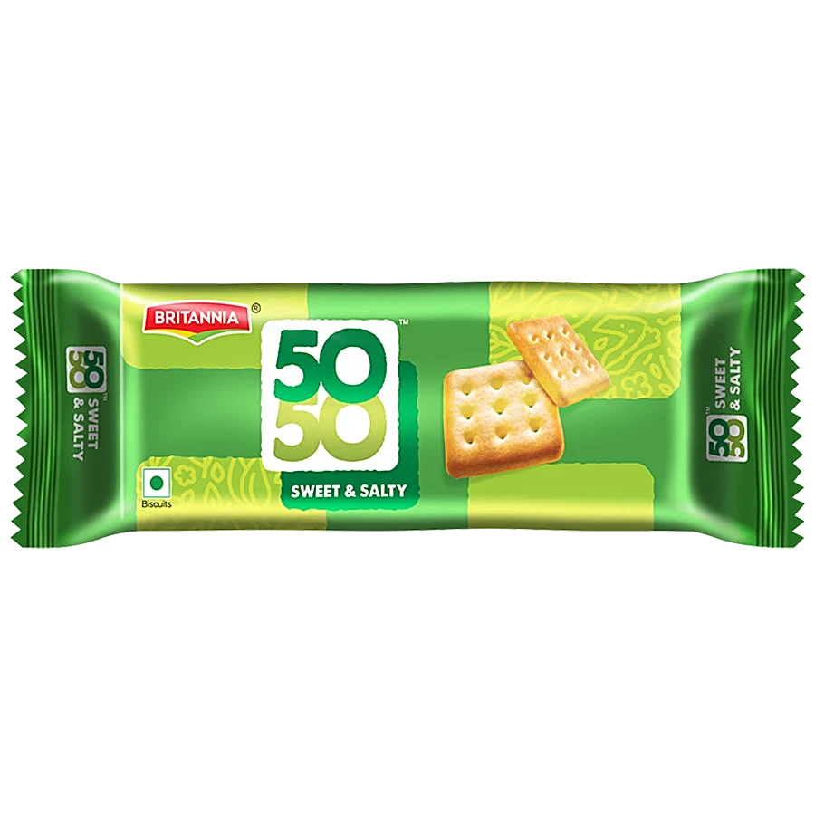Britannia 50-50 Sweet & Salty Biscuits, 62.8 G