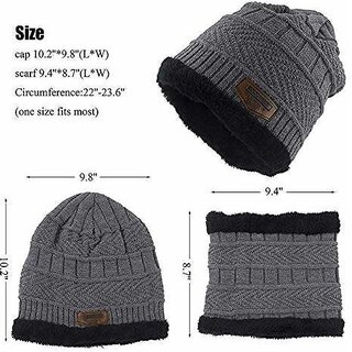 Eastern Club Unisex Grey Woolen Winter Cap (Pack of 2) view 2