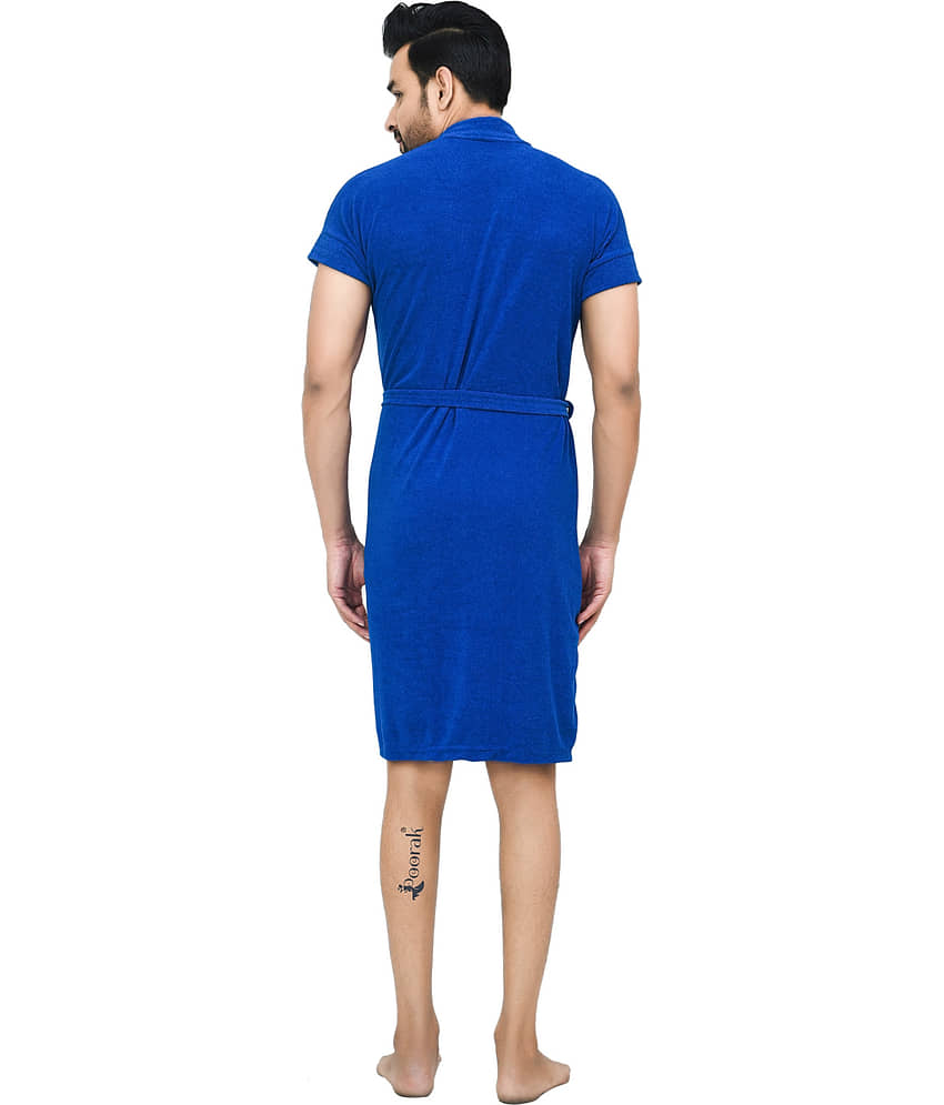 Poorak Blue Free Size Bathrobe ( Pack of 1 ) view 2