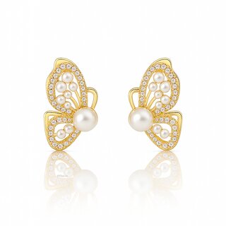 Butterfly Wing Gold Studs Premium Korean Earrings