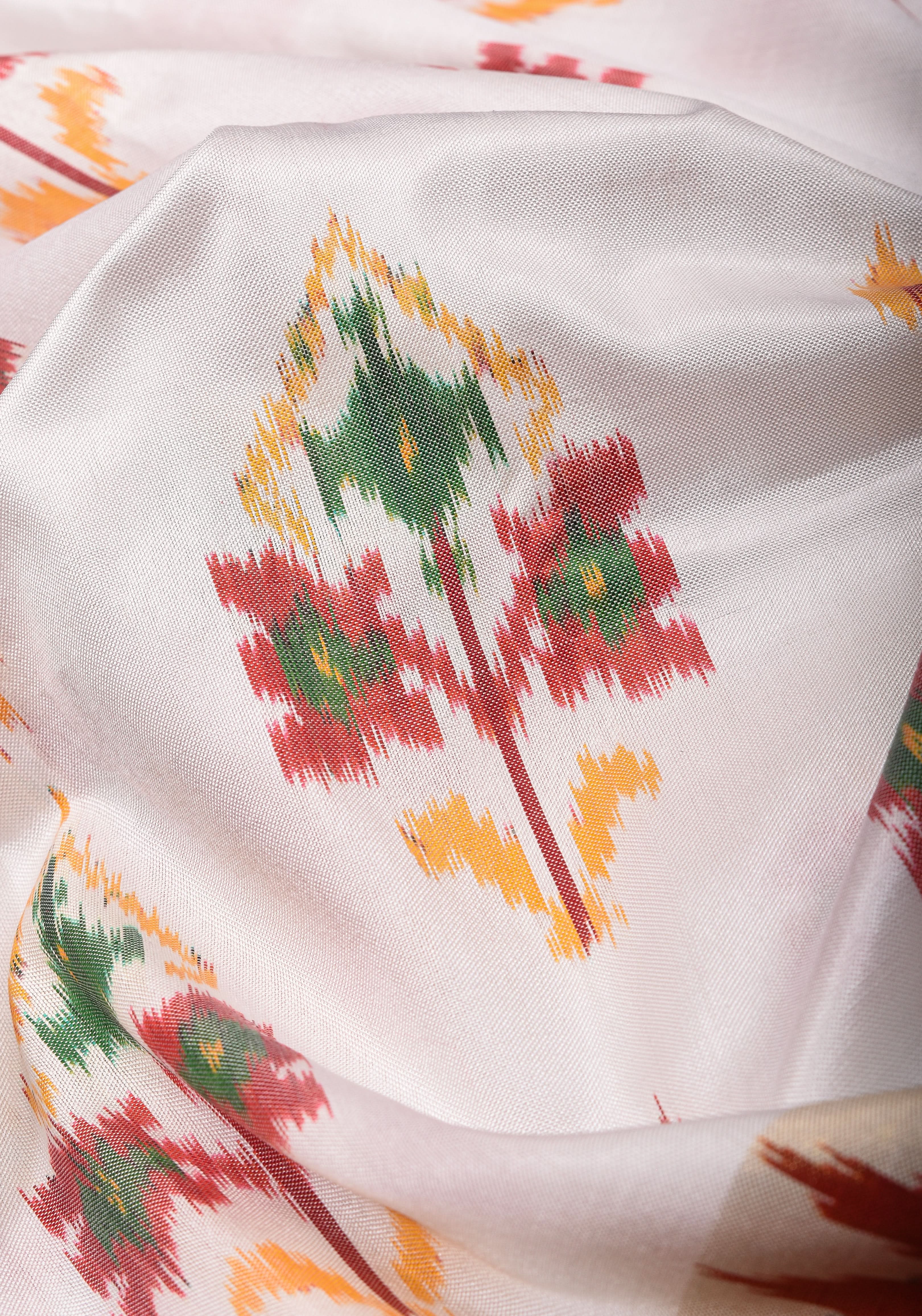 Stunning Ikkat Patola Silk Saree with Panel design and zari border | SILK MARK CERTIFIED view 2