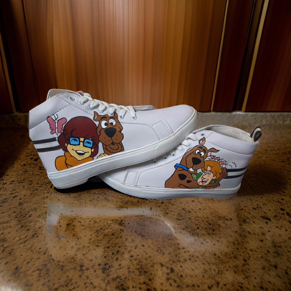 Custom Hand-Painted Scooby-Doo High-Top Sneakers view 2