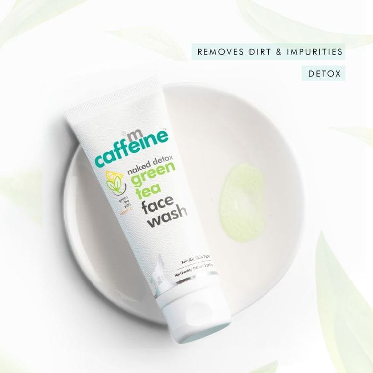 MCaffeine Vitamin C Green Tea Face Wash with Hyaluronic Acid - Dirt Removal Soap Free Face Cleanser (100ml) view 2