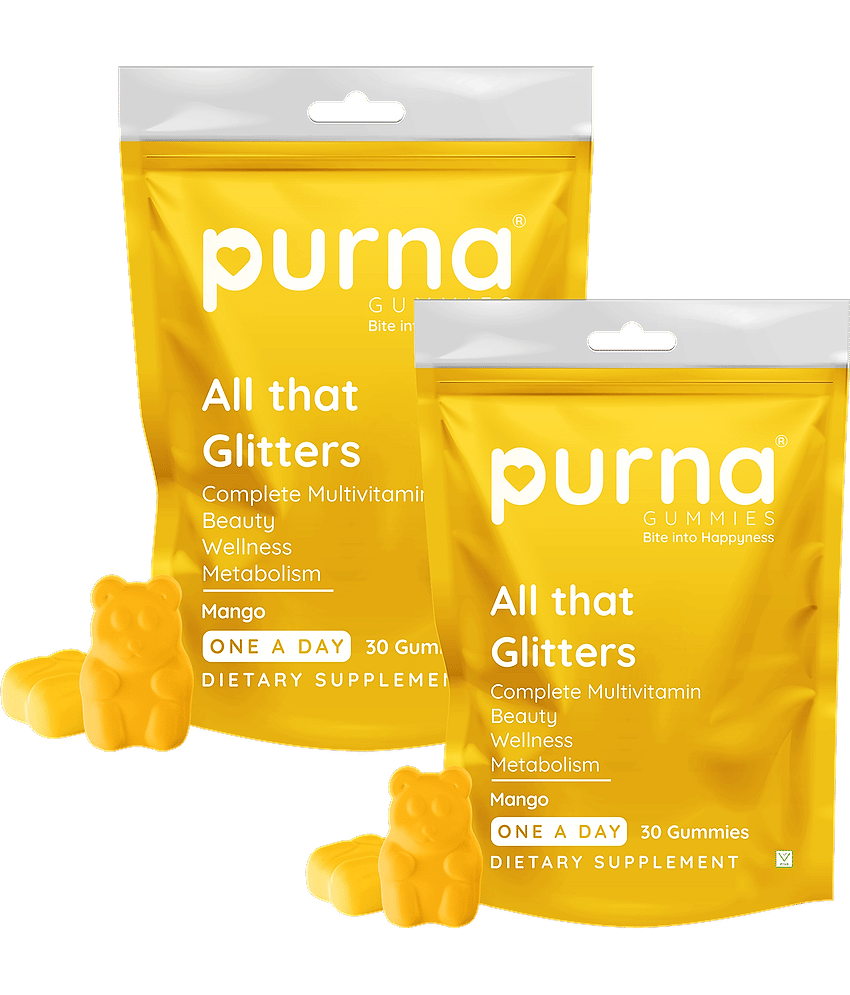 Purna Gummies Men & Women's Immunity Multivitamin Mango Gummies - Vitamins A, C, D, E, B12 30 No.s (Pack of 2)