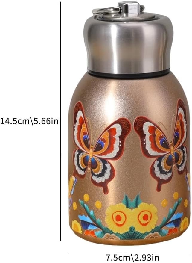 Blossom Floral Insulated Mini Thermos Bottle - Portable Stainless Steel Vacuum Flask with Print view 2