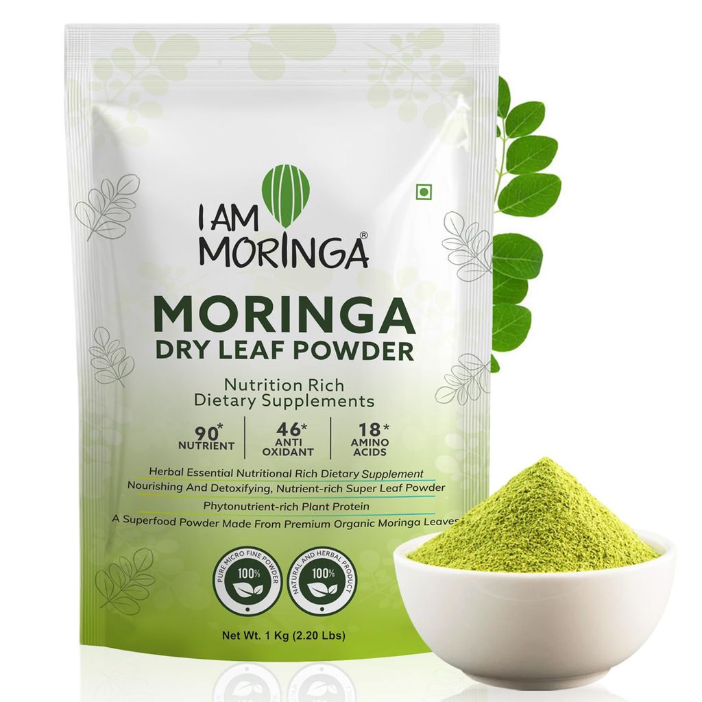 I AM MORINGA Moringa Dry Leaf Powder, 1 Kg, Nutrition Rich Dietary Supplement