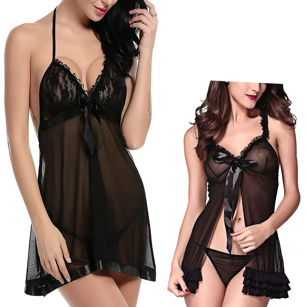 Net Babydoll Nightdress with panty combo pack 2