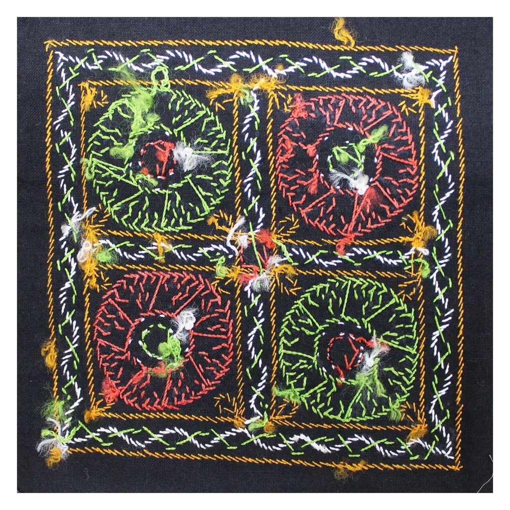 Garvi Gurjari (A Gujarat Govt Enterprise) Cotton Multicolor Hand Embroidered Patch with Mirror Work(GGCMEP49) view 2