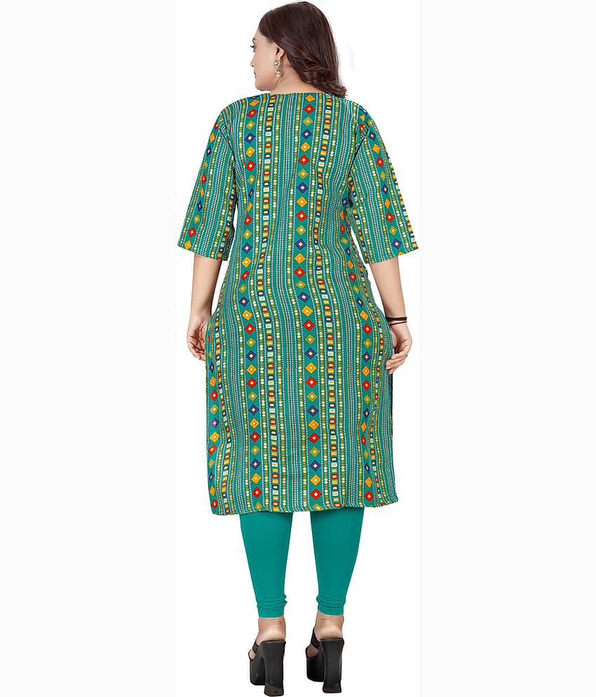 AMTHI Cotton Blend Printed Straight Women's Kurti - Pink ( Pack of 1 ) view 2