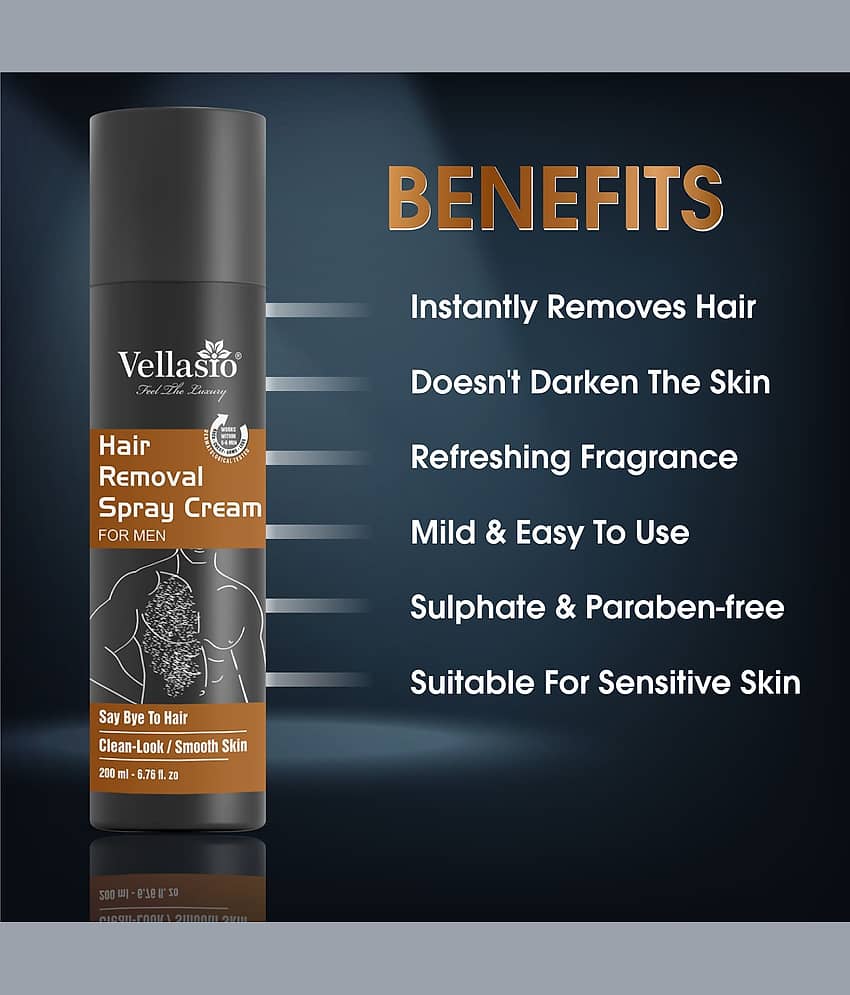 VELLASIO Painless Hair Removal Spray Cream for Men - Chest, Back, Legs & Underarms, 200 ml view 2