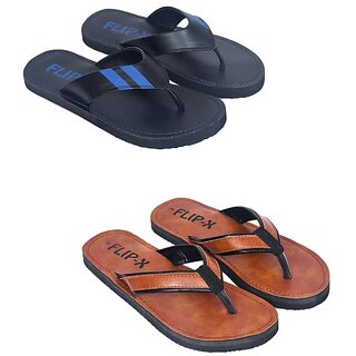 LEACO Men Premium Slipper Combo of 2 by Flip X Daily Comfort and Stylish Slipper Combo view 2