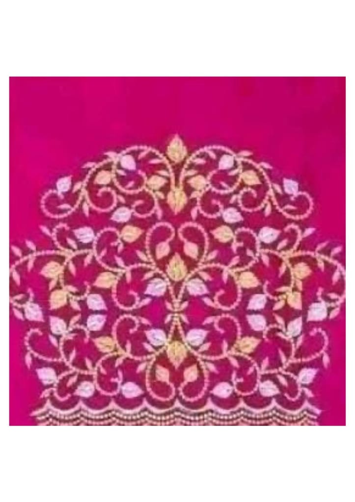 Pink embroidered blouse - Un Stiched Blouse - 1 Meter view 2