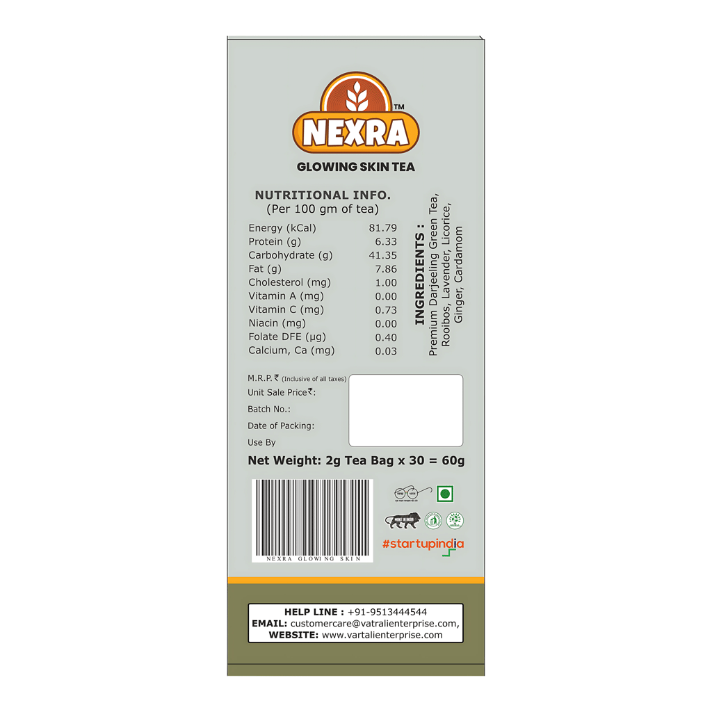 Nexra - Glowing Skin Tea - 30 bag | Whole Leaf Herbal Tea Blend for Radiant and Healthy Skin view 2