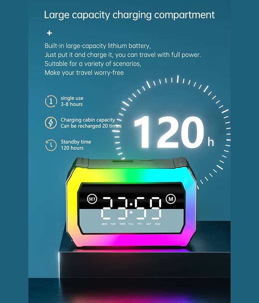 VEHOP GQ-03 TWS with PowerBank and 120H Playtime, Dual Display Clock + Battery Indicator, BT 5.3 with 45ms Low Latency Game Mode, Reverse Charging, Type-C Fast Charging, Touch Control, IPX5 Waterproof view 2