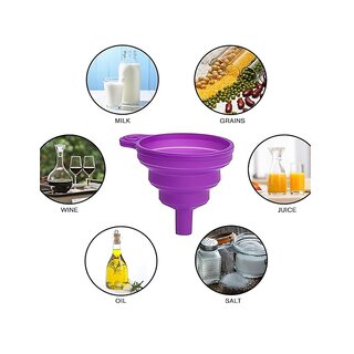 Flexible Silicone Funnel - Foldable Mushroom Shape Oil Funnel for Liquid Transfer - Heat Resistant - Pack of 2 view 2