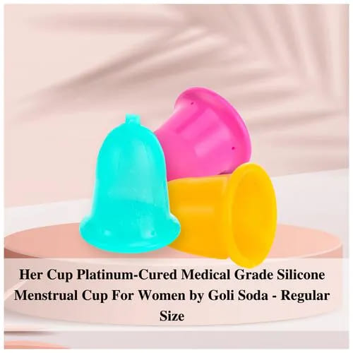 Goli Soda Her Cup Platinum-Cured Medical Grade Silicone Menstrual Cup For Women Fuschia by Goli Soda, Regular Size view 2