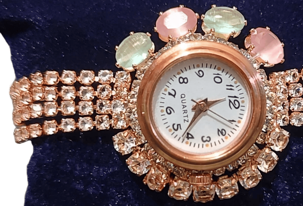 Women's Rhinestone Watch with Bangle Bracelet view 2